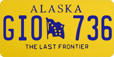 AK license plate GIO736