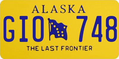 AK license plate GIO748