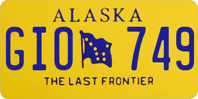 AK license plate GIO749