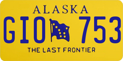 AK license plate GIO753