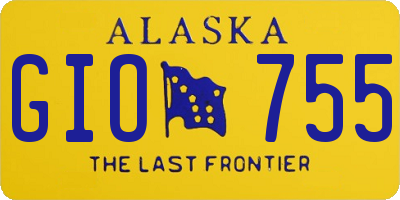 AK license plate GIO755
