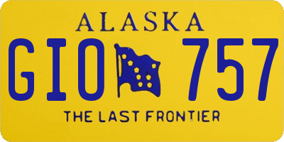 AK license plate GIO757