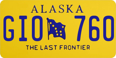 AK license plate GIO760