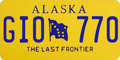 AK license plate GIO770