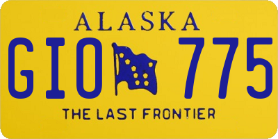 AK license plate GIO775