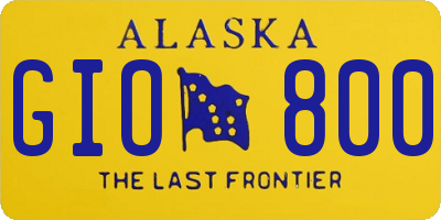 AK license plate GIO800