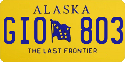 AK license plate GIO803