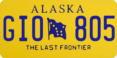 AK license plate GIO805
