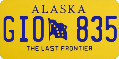 AK license plate GIO835