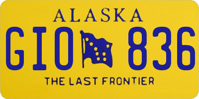 AK license plate GIO836