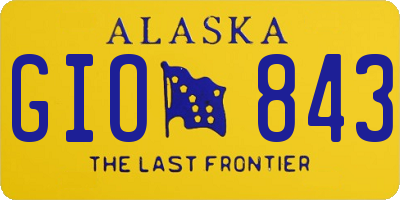 AK license plate GIO843