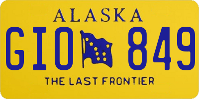 AK license plate GIO849