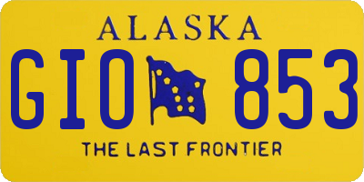AK license plate GIO853