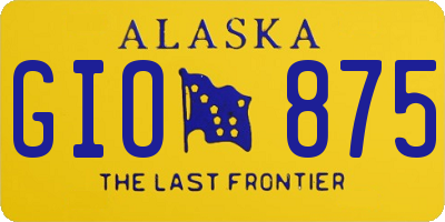 AK license plate GIO875