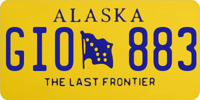 AK license plate GIO883
