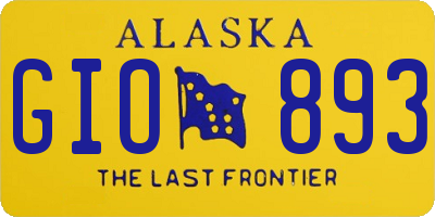 AK license plate GIO893
