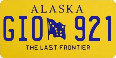 AK license plate GIO921