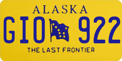 AK license plate GIO922