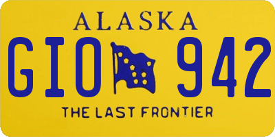 AK license plate GIO942