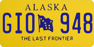 AK license plate GIO948