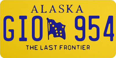 AK license plate GIO954