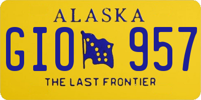 AK license plate GIO957