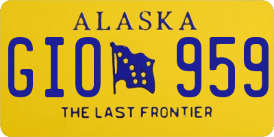 AK license plate GIO959