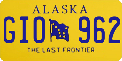 AK license plate GIO962