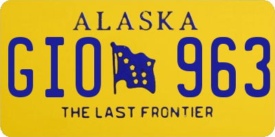 AK license plate GIO963