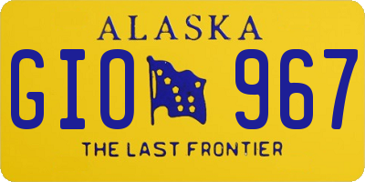 AK license plate GIO967