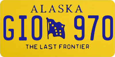 AK license plate GIO970