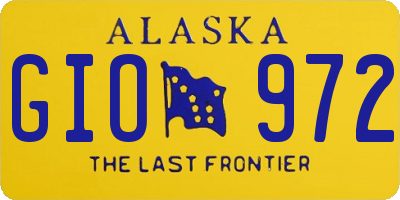 AK license plate GIO972