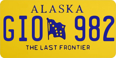 AK license plate GIO982