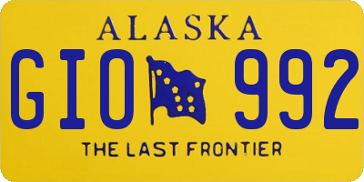 AK license plate GIO992