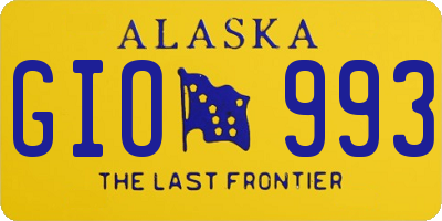 AK license plate GIO993