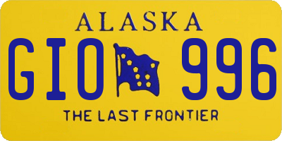 AK license plate GIO996