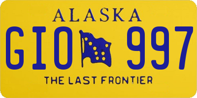 AK license plate GIO997