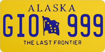 AK license plate GIO999