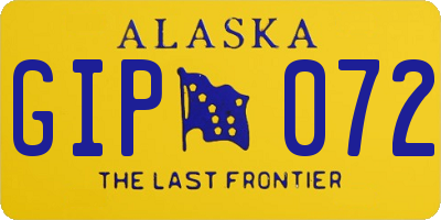 AK license plate GIP072