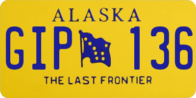 AK license plate GIP136
