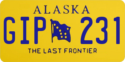 AK license plate GIP231