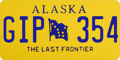 AK license plate GIP354