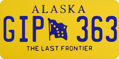 AK license plate GIP363