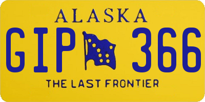AK license plate GIP366