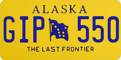 AK license plate GIP550