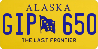AK license plate GIP650