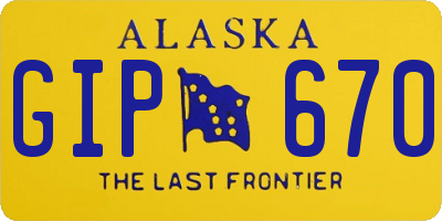 AK license plate GIP670