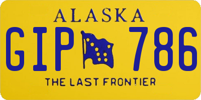 AK license plate GIP786