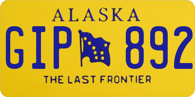 AK license plate GIP892