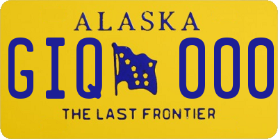 AK license plate GIQ000